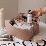 Trousse de voyage en cuir grande capacité