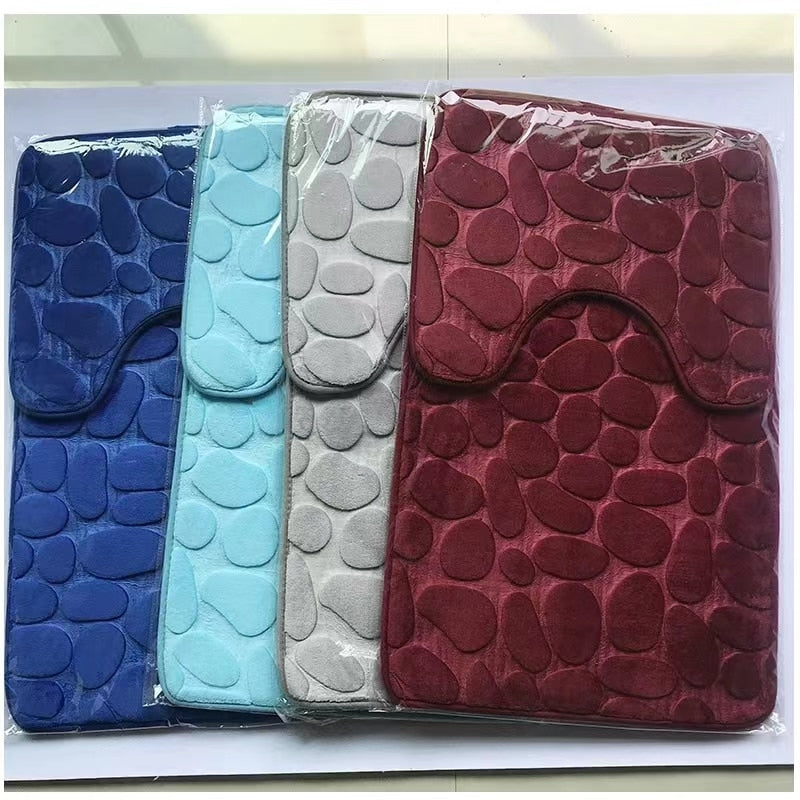 Ensemble de 3 tapis de salle de bain moelleux et absorbant
