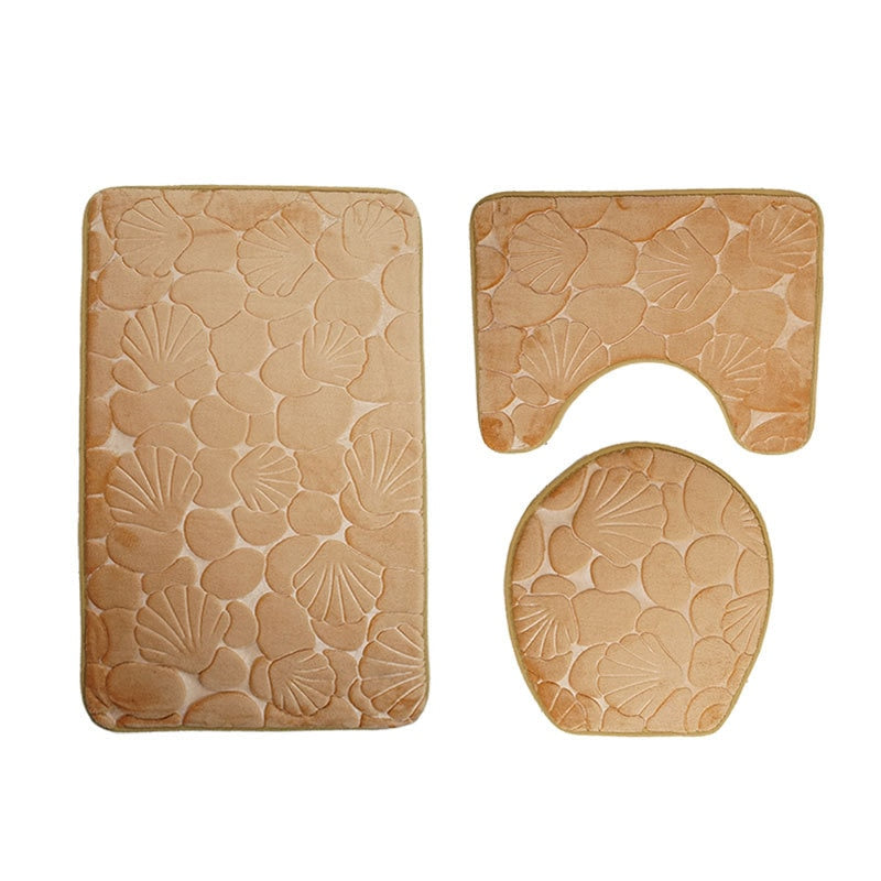 Ensemble de 3 tapis de salle de bain moelleux et absorbant