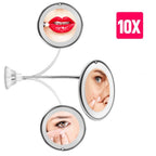 Miroir grossissant LED - Bras articulé ventouse