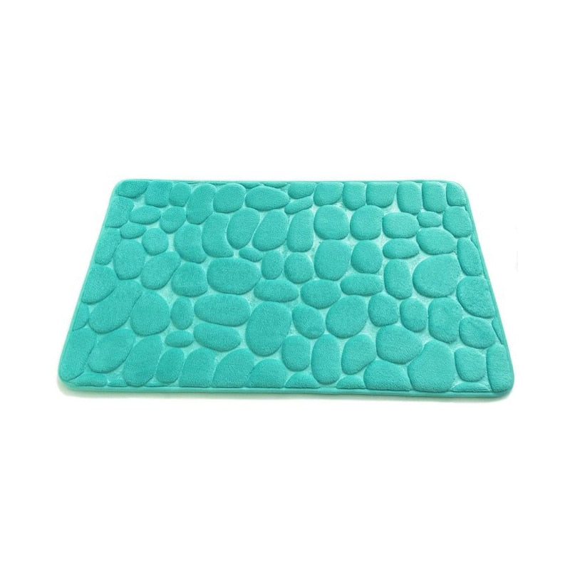 Tapis de bain à mémoire de forme cyan