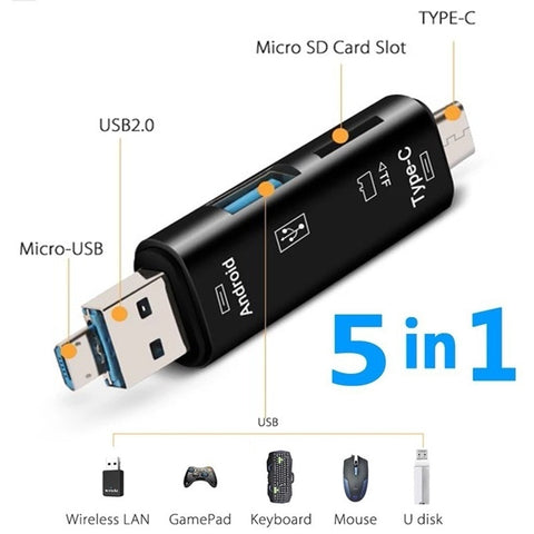 2x Lecteur USB multi cartes 5 en 1
