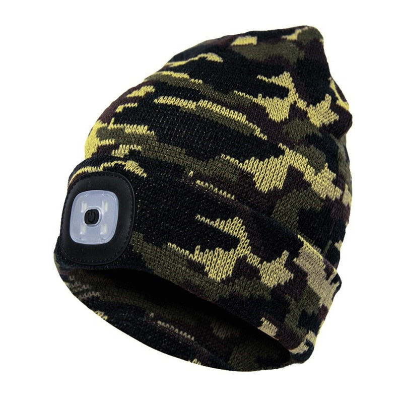 Bonnet avec lampe LED