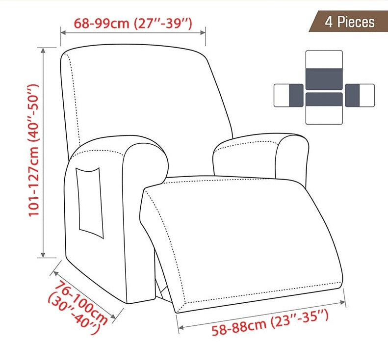 Housse de fauteuil avec poches intégrées