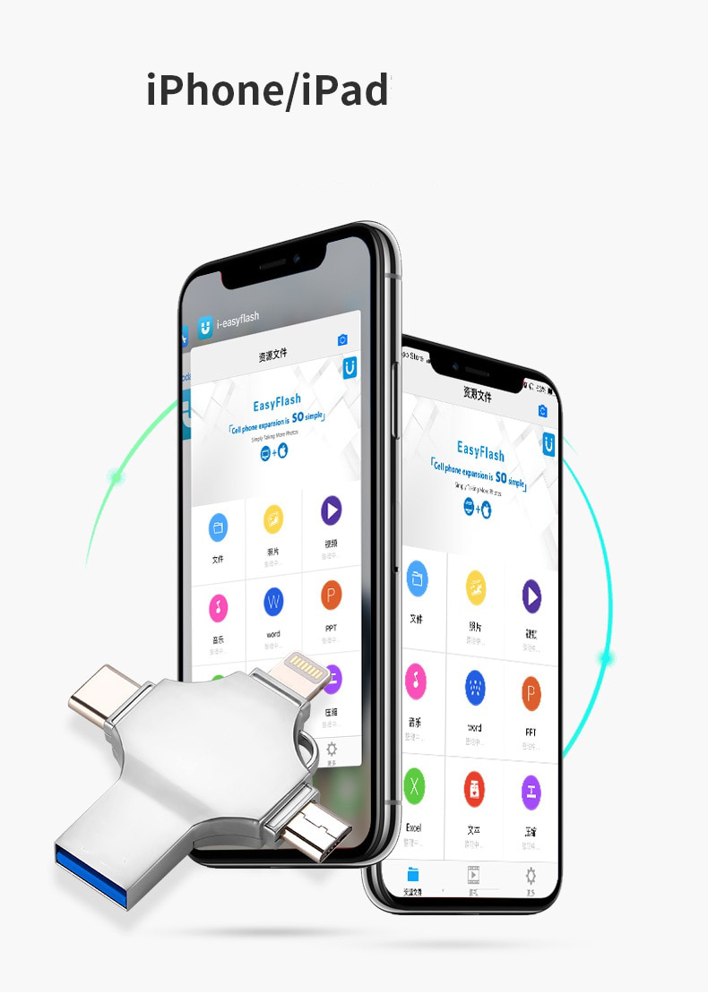 Clé USB 4 EN 1  - PC, Téléphone, Tablette