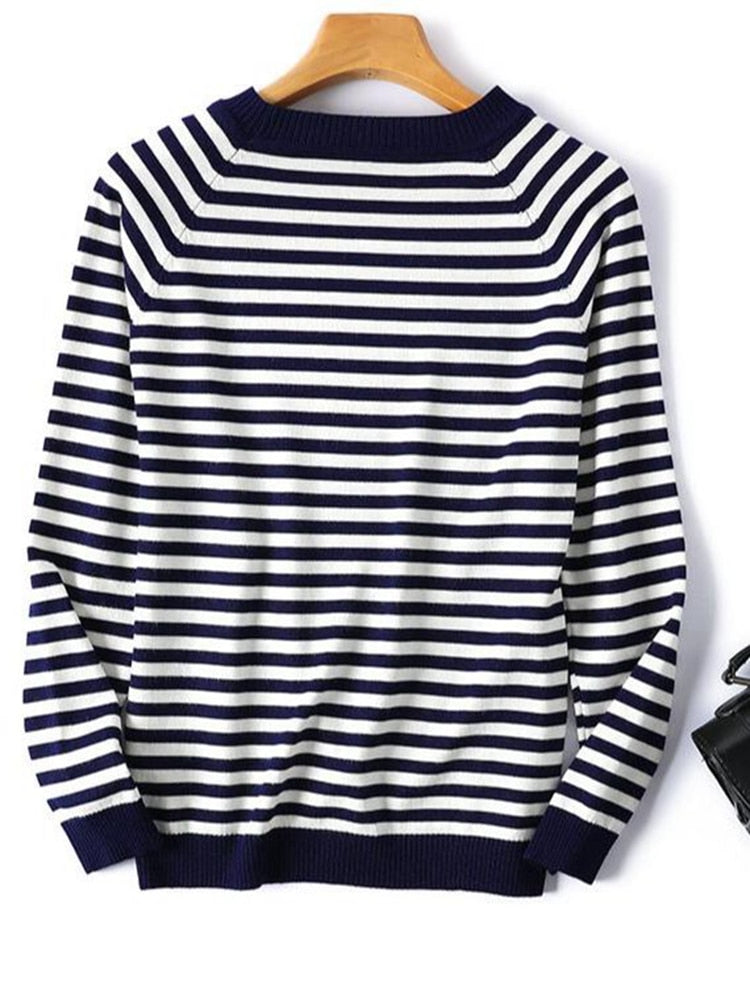 Pull rayé à manches longues pour Femme