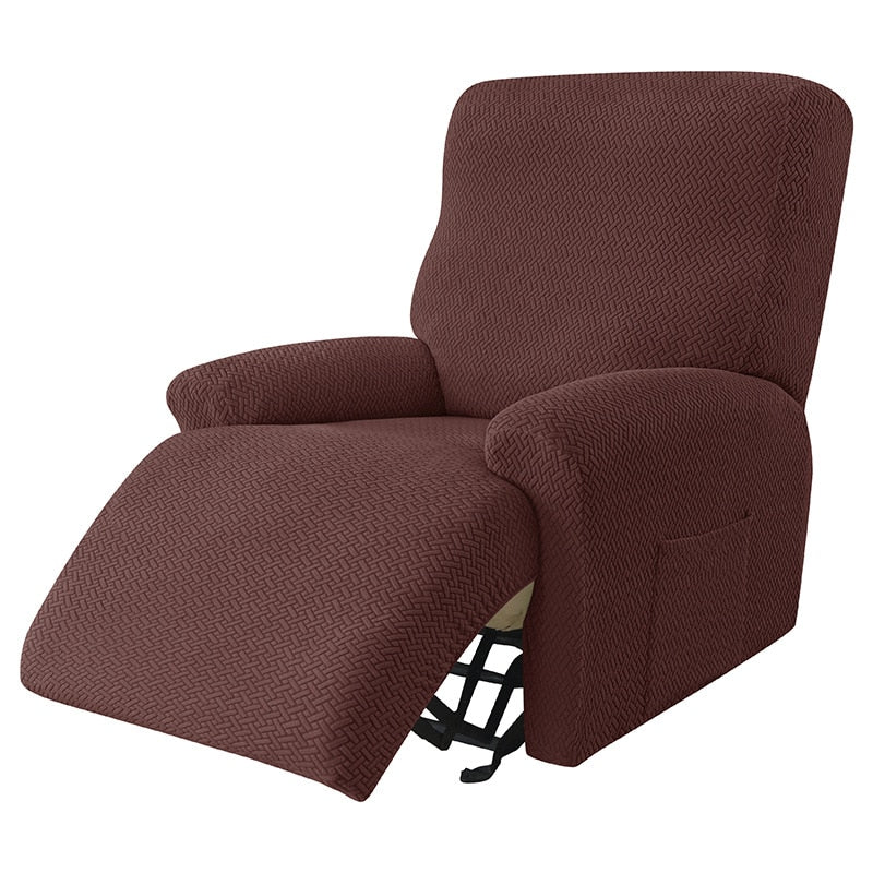 Armchair cover with integrated pockets