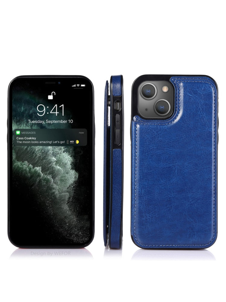 Etui portefeuille en cuir pour téléphone