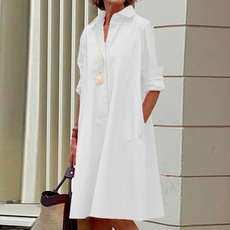 Midi shirt dress with pockets - 2023 Collection