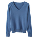 Ambre - Pull intemporel tricoté à Col V - Femme