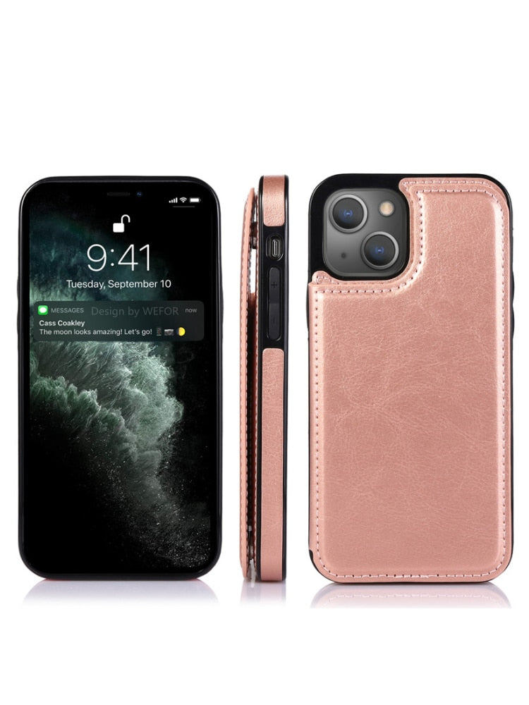 Etui portefeuille en cuir pour téléphone