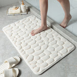 Tapis de bain à mémoire de forme blanc