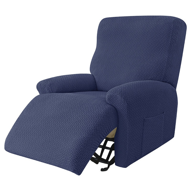 Armchair cover with integrated pockets