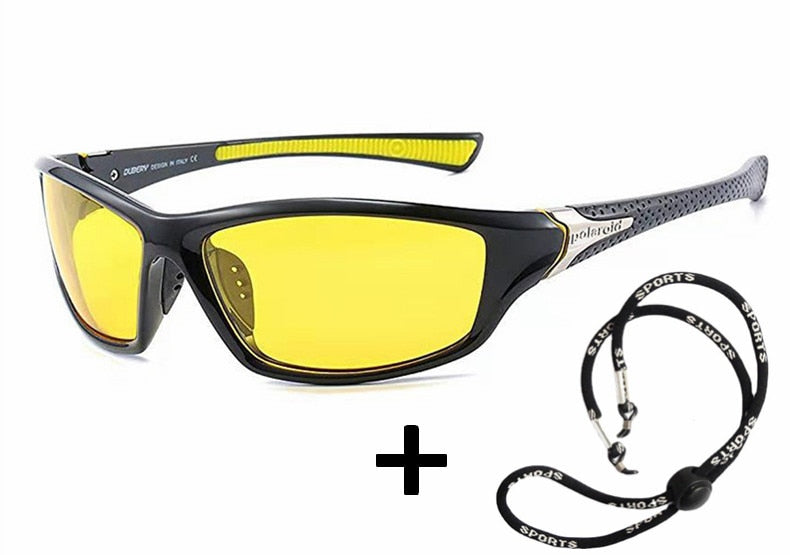 Sports sunglasses with anti-glare polarized lenses