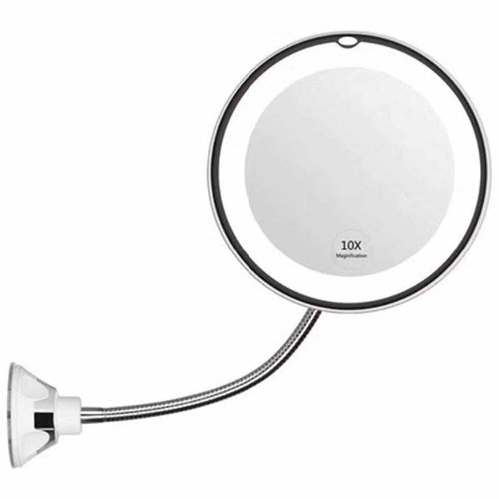 Miroir grossissant LED - Bras articulé ventouse