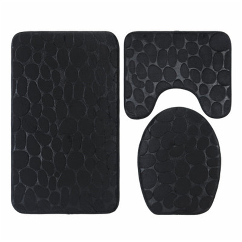 Ensemble de 3 tapis de salle de bain moelleux et absorbant