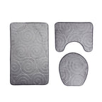 Ensemble de 3 tapis de salle de bain moelleux et absorbant