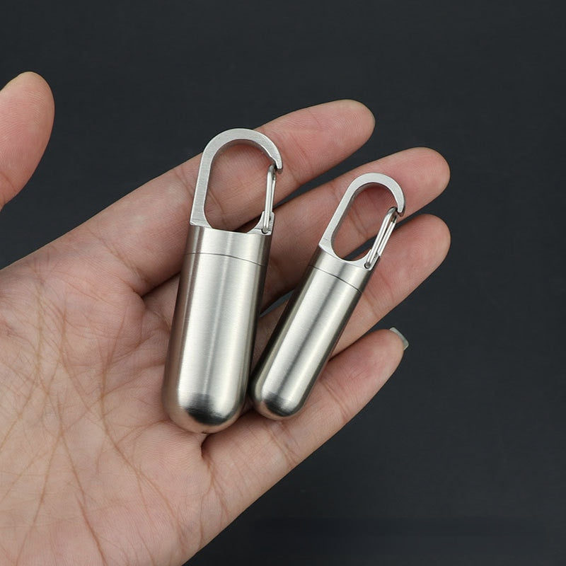 2 x Mini Porte Clé Boîte à Pilules Waterproof