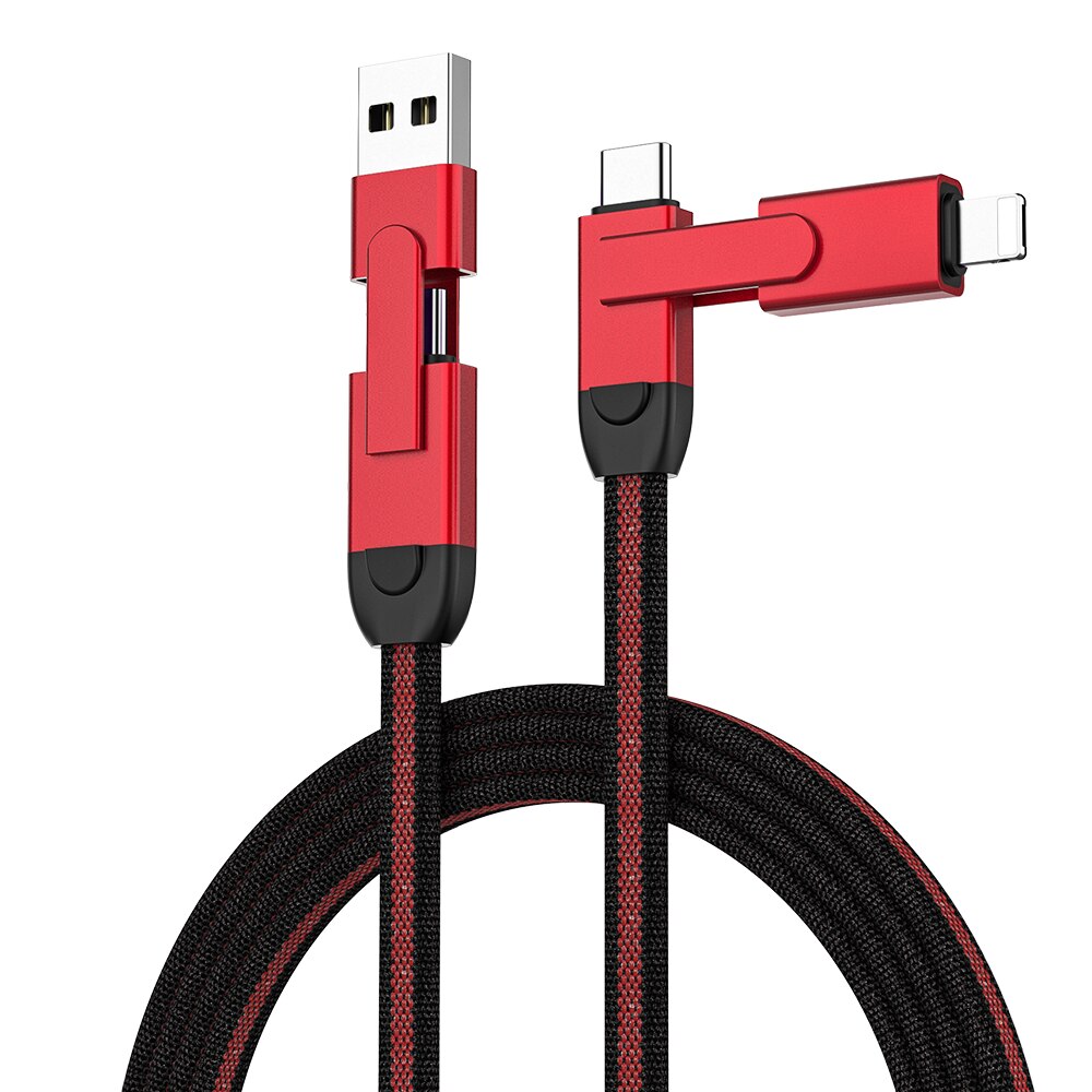 Cable USB 4 en 1 en métal - Charge rapide
