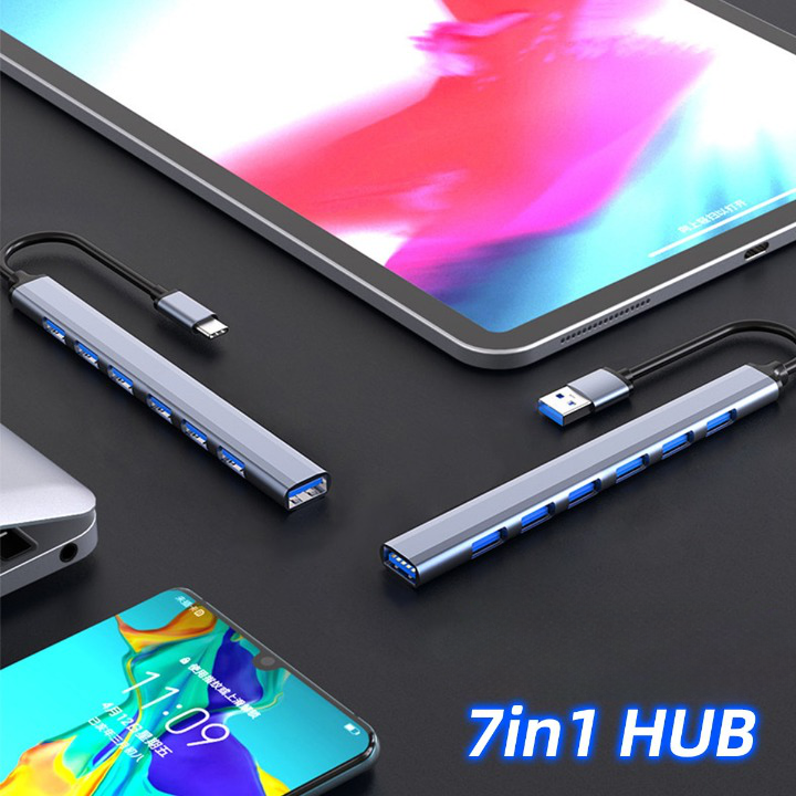 Hub Multi USB - 7 en 1 USB/USB C