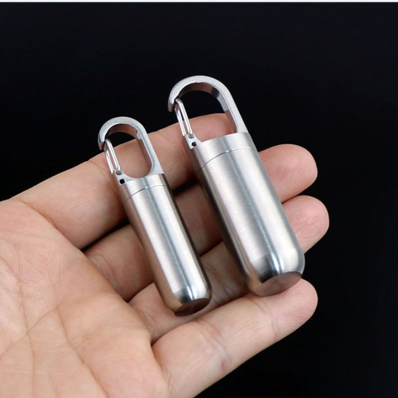 2 x Mini Porte Clé Boîte à Pilules Waterproof