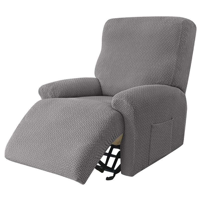 Armchair cover with integrated pockets