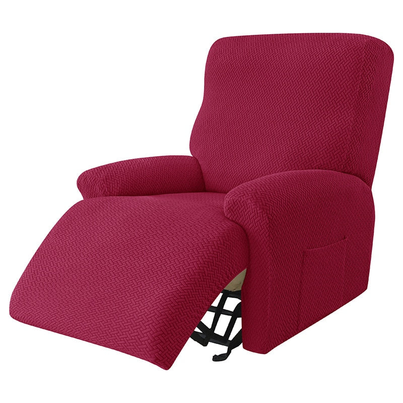 Armchair cover with integrated pockets