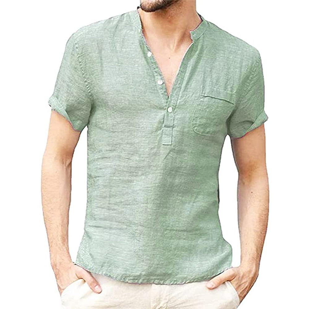 Chemise-en-lin-respirant-pour-homme