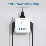 Cube Multiprise 7 en 1 USB, USB-C et Standard
