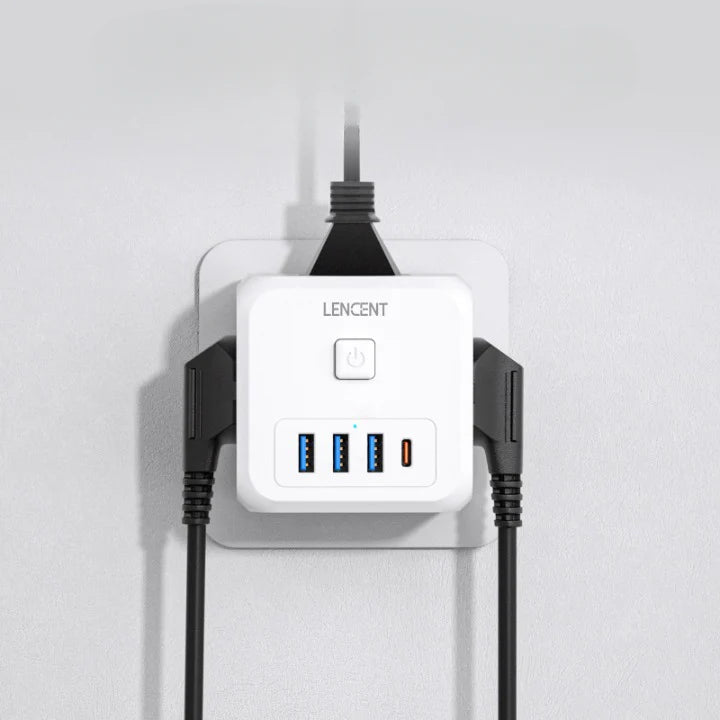 Cube Multiprise 7 en 1 USB, USB-C et Standard