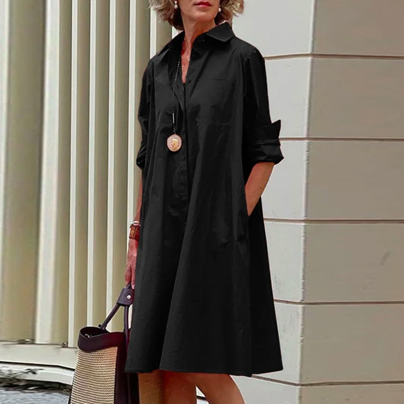 Midi shirt dress with pockets - 2023 Collection
