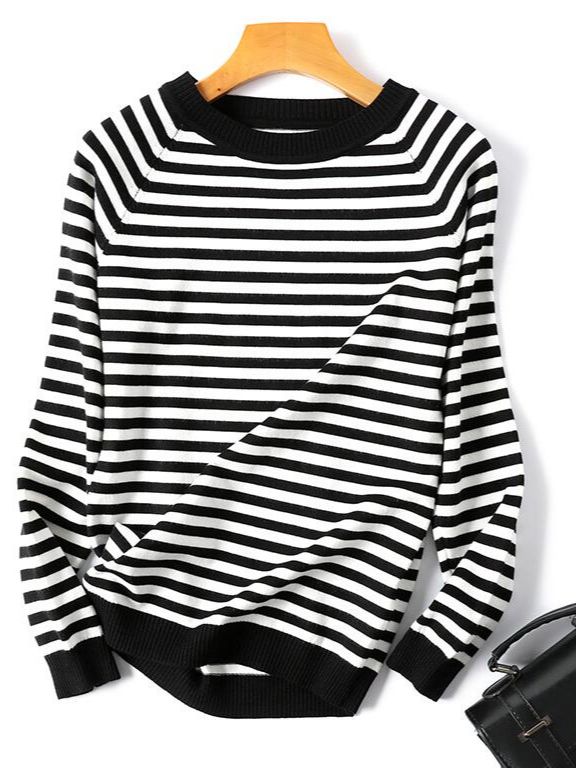 Pull rayé à manches longues pour Femme