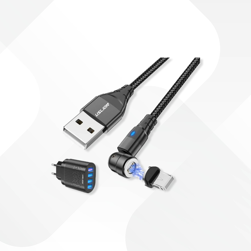 Chargeur ULTRA RAPIDE 3.0 + câble USB magnétique rotatif