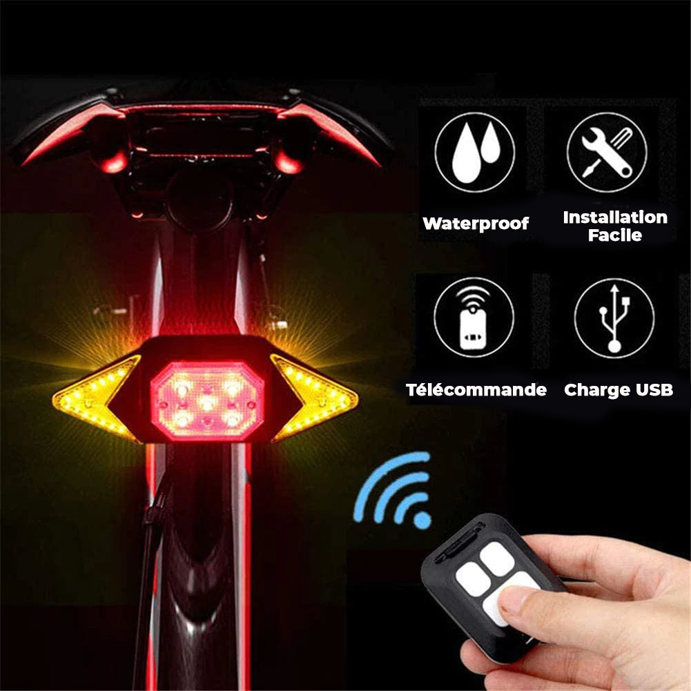 Feu arrière de vélo avec télécommande