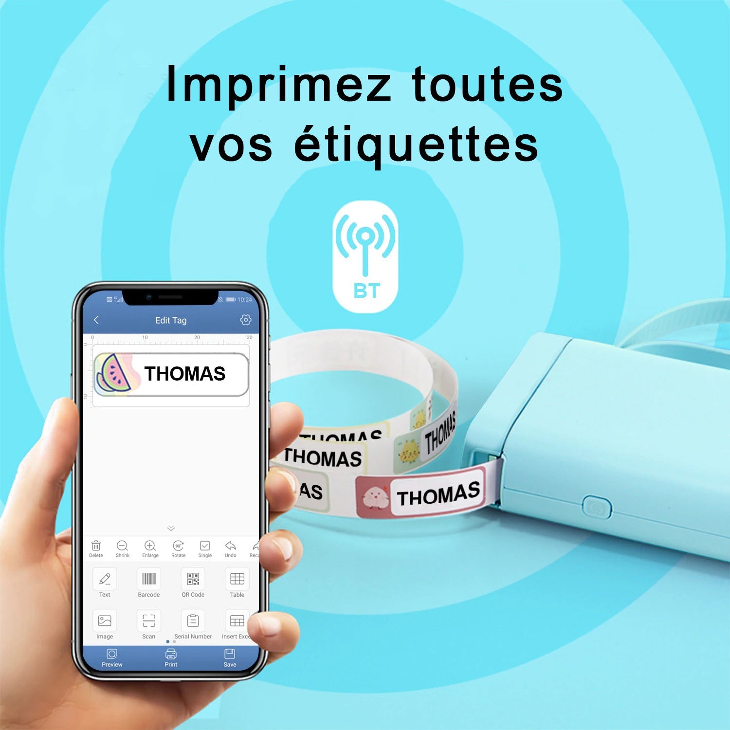 Imprimante d'étiquettes thermiques sans fil