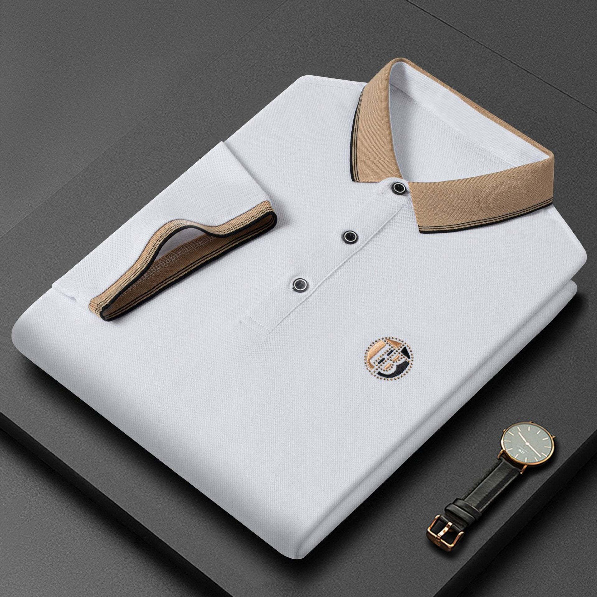 Italian Polo Shirt with Embroidered Logo - Men