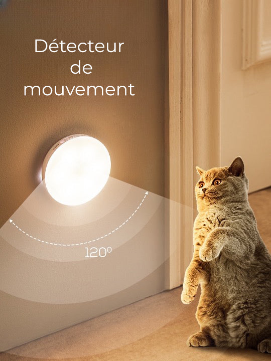 Lampe de nuit à capteur de mouvement mignon de chat (pack de 2