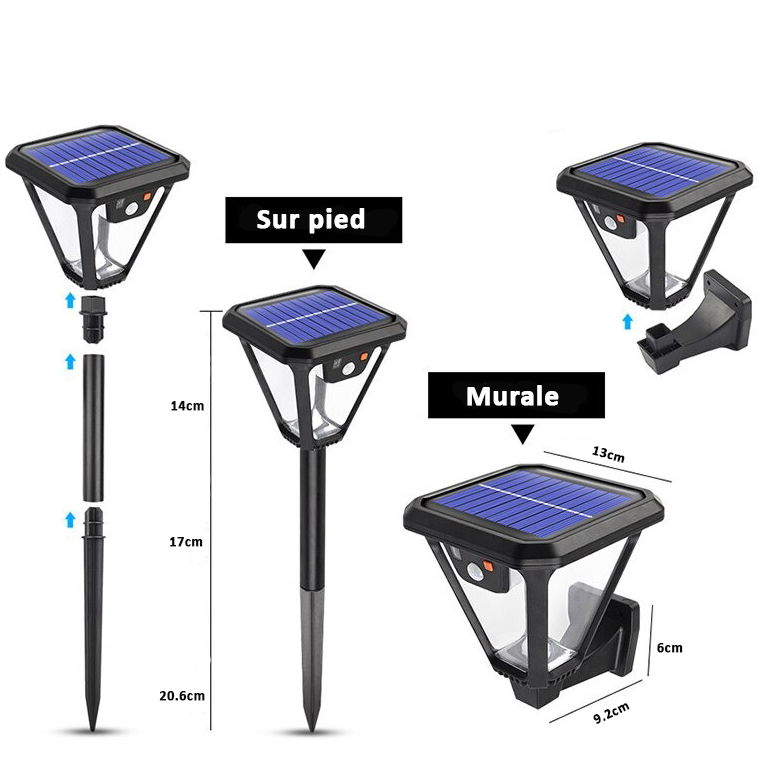 Lampe solaire convertible 2 en 1 - HXZ