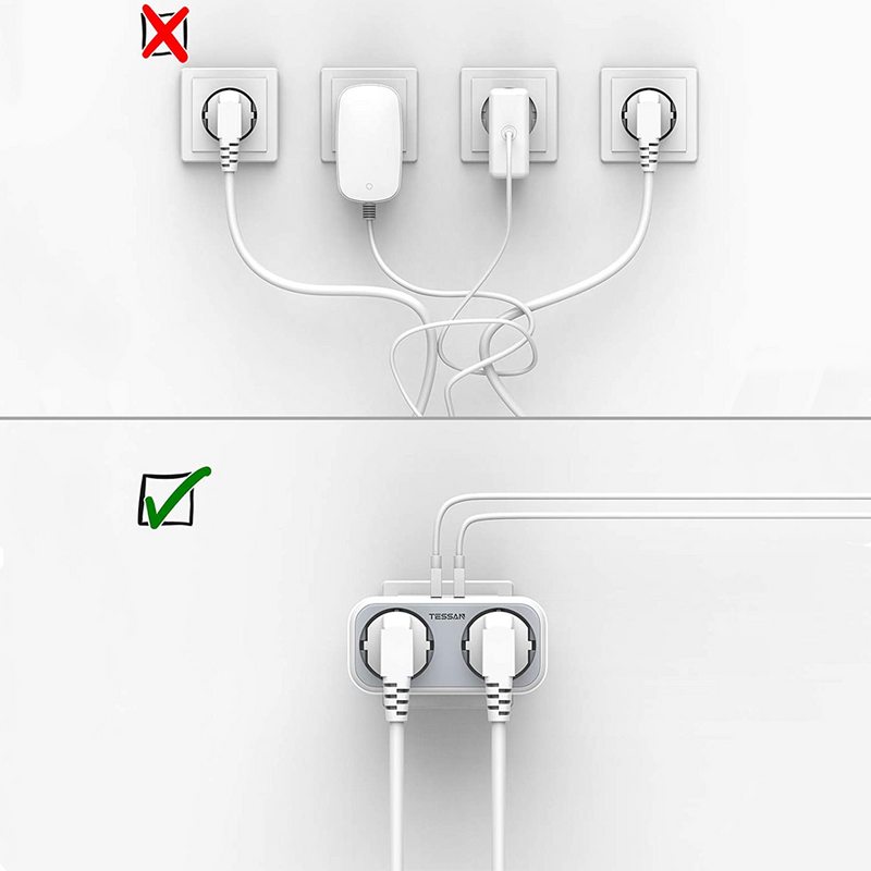 Multiprise USB avec 2 prises et 2 ports USB - Thunderbolt 2.2 - Xiaros