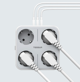 Multiprise avec 4 prises et 3 ports USB