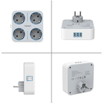 Multiprise avec 4 prises et 3 ports USB
