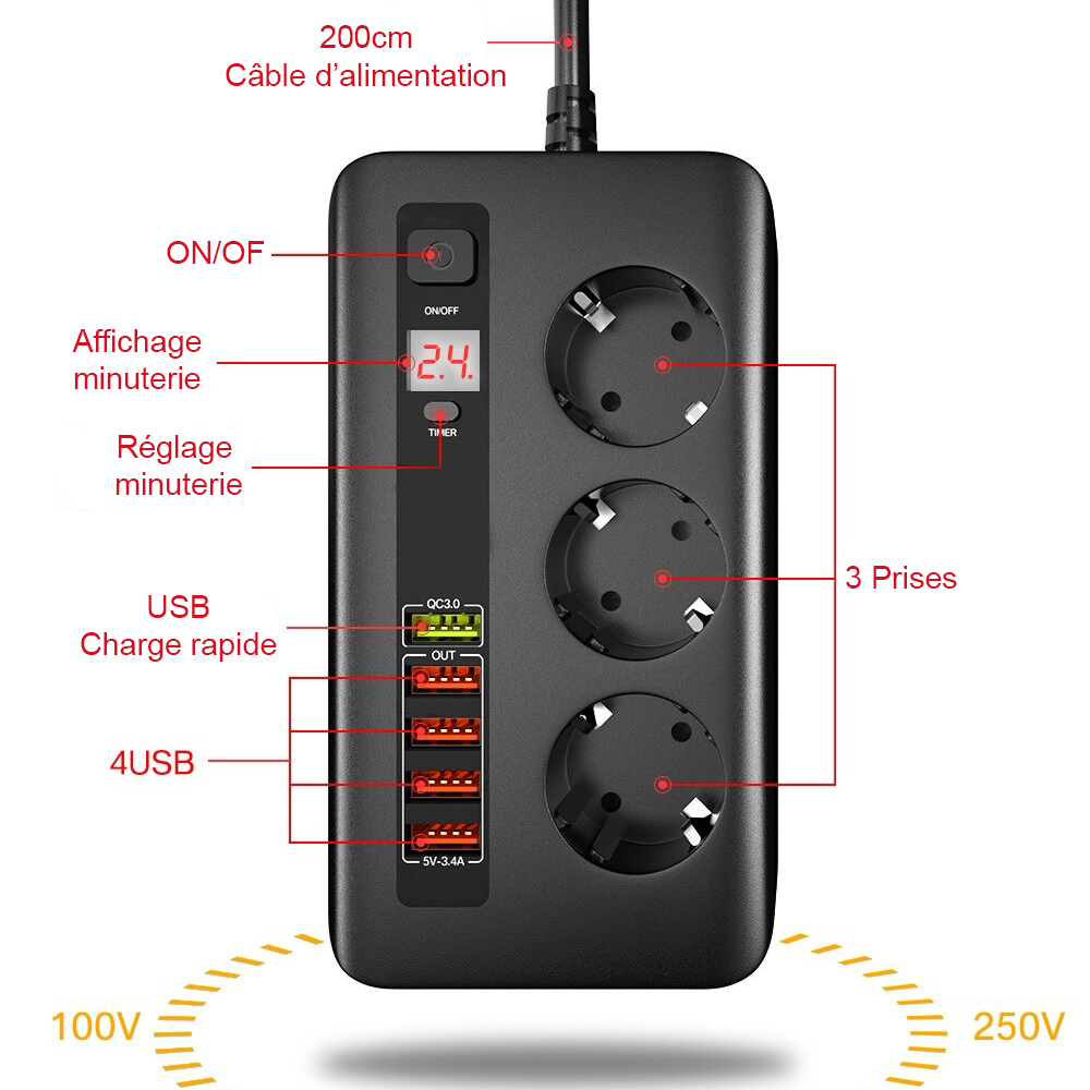 Multiprise USB Charge rapide 3.0 - ASOME 18W