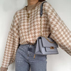 pull-col-rond-motif-pied-de-poule