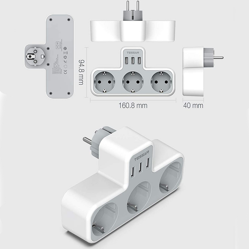 Multiprise USB avec 3 prises et 3 ports USB - Thunderbolt 3.3