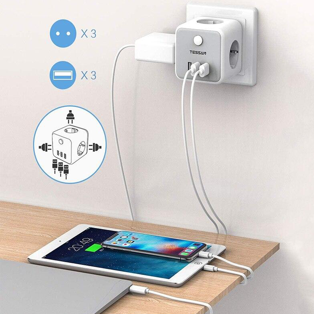 Multiprise USB avec 3 prises et 3 ports USB - Thunderbolt 3.3
