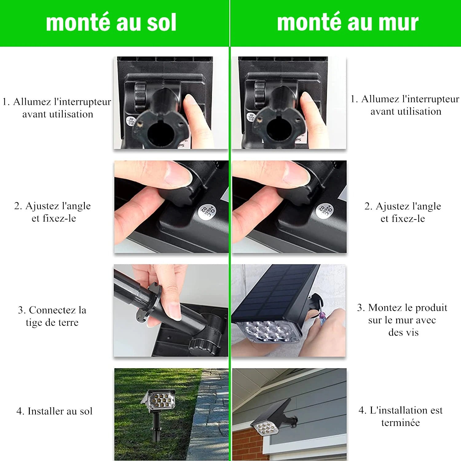 2 Projecteurs LED solaire - HZZ-5a