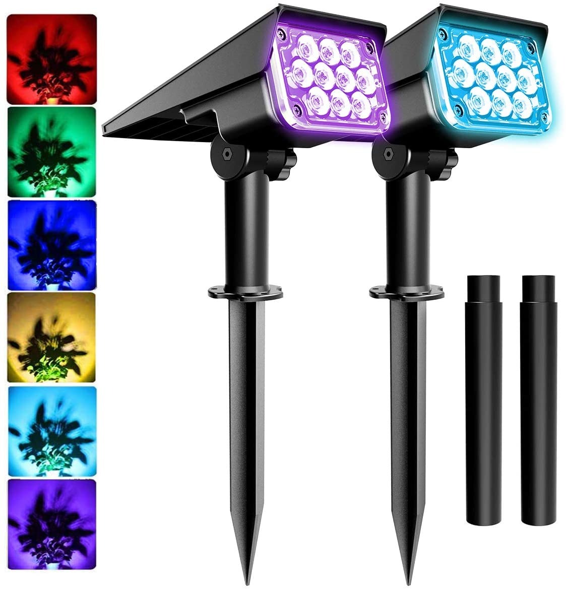 2 Projecteurs LED solaire - HZZ-5a