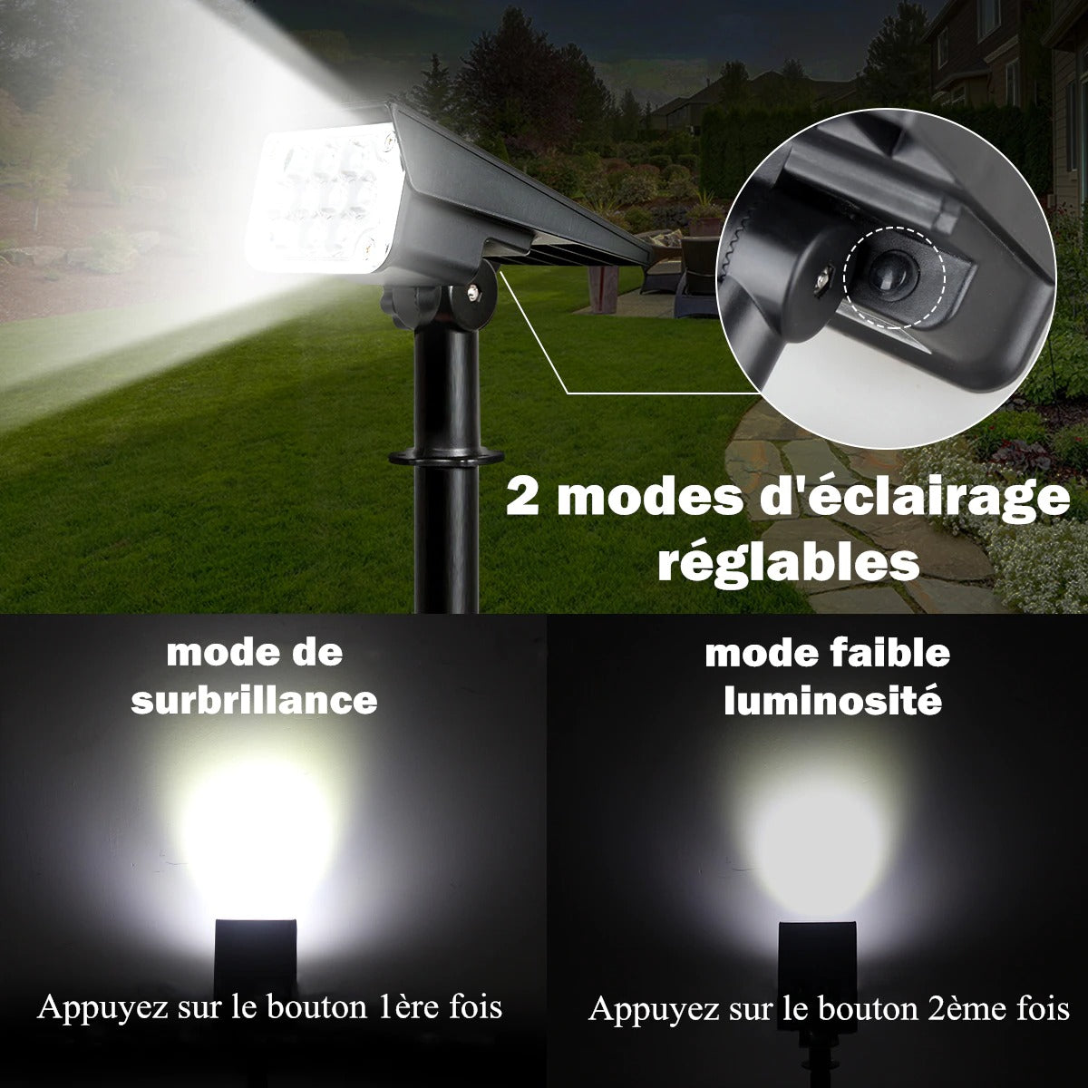 2 Projecteurs LED solaire - HZZ-5a