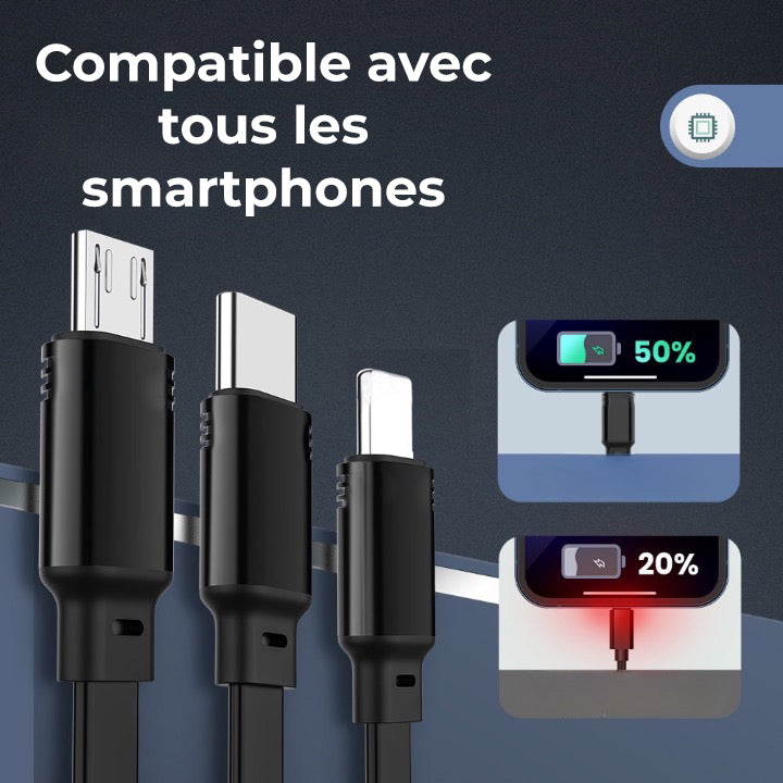 Câble-3 en-1-rétractable